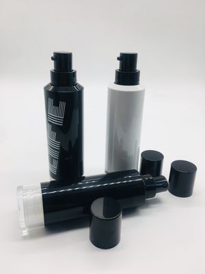 Round Cosmetic Airless Pump Bottles For Liquid Foundation Double Wall Design