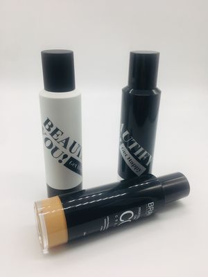 Round Cosmetic Airless Pump Bottles For Liquid Foundation Double Wall Design