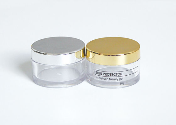 Revestimento cosmético redondo do revestimento do tampão do produto comestível PETG do frasco do cilindro claro